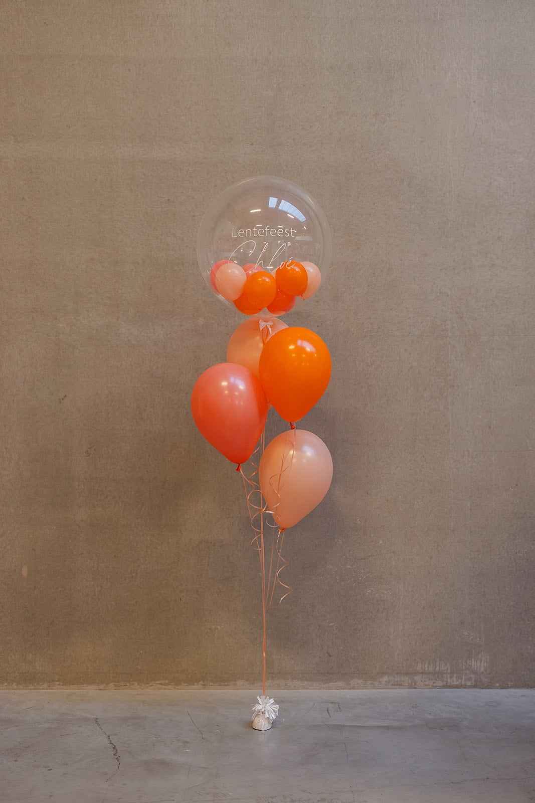 Bubbelballon "Gepersonaliseerd" met 4 folieballonnen